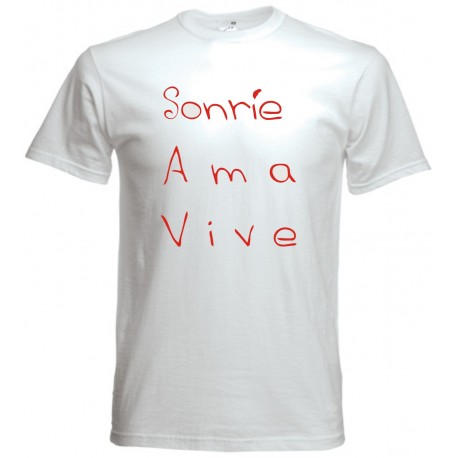 Camiseta Sonríe, Ama, Vive