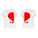 Camisetas dupla San Valentín Corazones (+ Taza Personalizada de Regalo)