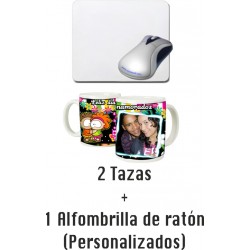 Pack SAN VALENTIN 2 tazas + Alfombrilla de ratón personalizable  (ENVIO GRATIS)