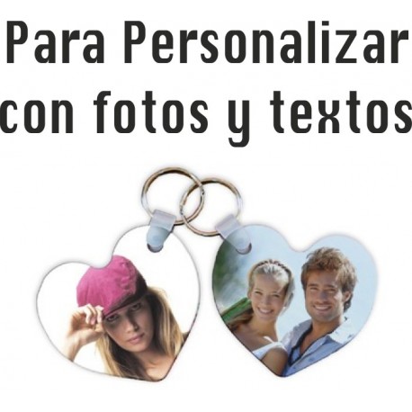 2 Llaveros de Corazón Personalizados con fotos y textos