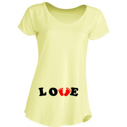 Camisetas Embarazadas - Love con Huellas