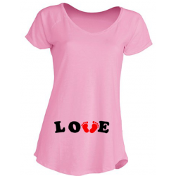 Camisetas Embarazadas - Love con Huellas