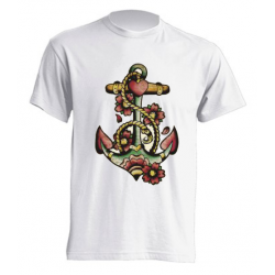 Camiseta de sublimación - Ancla con flores