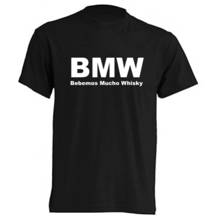 Camisetas Graciosas - BMW Bebemos Whisky Camiseta Color Camiseta Azul Talla S Hombre