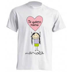 Camisetas para Madres - Te quiero mamá con nombre de la hija